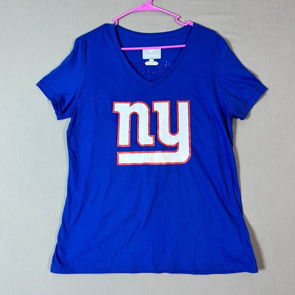 New York Giants Fanatics T-Shirt Large Blue NFL Football EUC